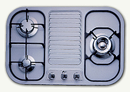 白金大爐頭三口檯面式不鏽鋼瓦斯爐ST-3002S(L液化)