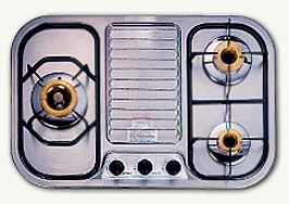 歐化不鏽鋼檯面式瓦斯爐ST-3038S(L液化)