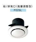 圓型(風量可調式) 給/排氣口 P02GL