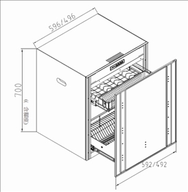 嵌門立式烘碗機 FD-6205